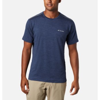 Columbia T-Shirt Heren, Tech Trail Crew Neck Donkerblauw, 31LCHFYDM